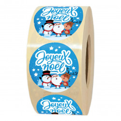 1000 étiquettes cadeau de noël bleues