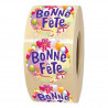rouleau d'étiquettes adhésives Bonne fête pour paquet cadeau fleuriste