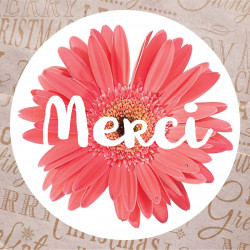 étiquette adhésive MERCI pour enveloppe remerciement