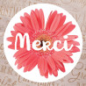 étiquette adhésive MERCI pour enveloppe remerciement