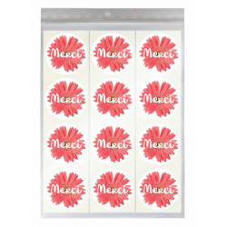 étiquette cadeau autocollante MERCI pour remerciements