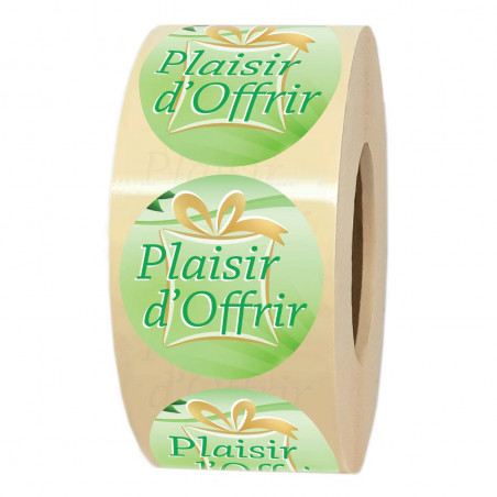 rouleau d'étiquettes cadeau plaisir d'offrir