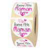 Étiquettes autocollantes BONNE FÊTE MAMAN pour emballage cadeau fête des mères rondes Ø 35 mm
