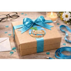 stickers bonne retraite pour enveloppe ou paquet cadeau