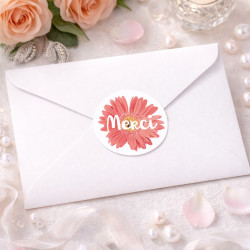 étiquette autocollante merci pour cadeau remerciement