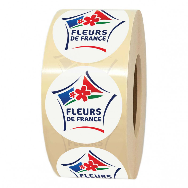 1000 étiquettes autocollantes FLEURS DE FRANCE pour fleuristes, pépinières, horticulteurs
