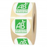 étiquettes rondes avec logo AB  certifié agriculture biologique pour produits bio.