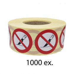 Étiquettes adhésives Lame interdite – Rouleau 1000 Ø 35 mm