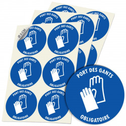autocollant port des gants obligatoire – santé et sécurité au travail