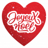 Sticker cadeau Joyeux Noël coeur rouge pour paquet cadeau
