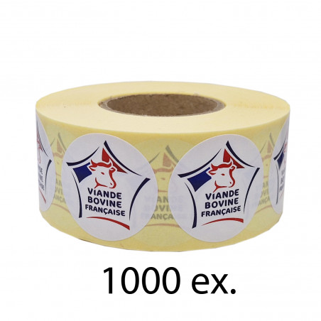 1000 étiquettes autocollantes VIANDE BOVINE FRANCAISE