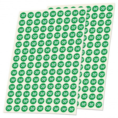 petites étiquettes solde 30% autocollantes