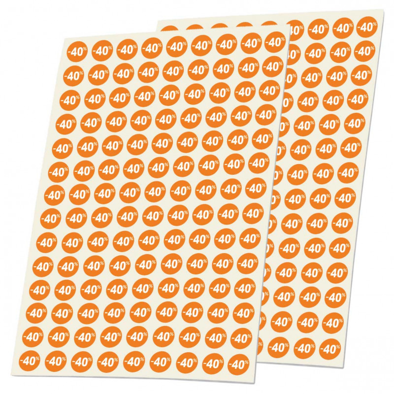 Sticker solde -40% en vinyle autocollant pour bijoux