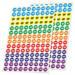 Petites pastilles soldes adhésives de -10% à -70%