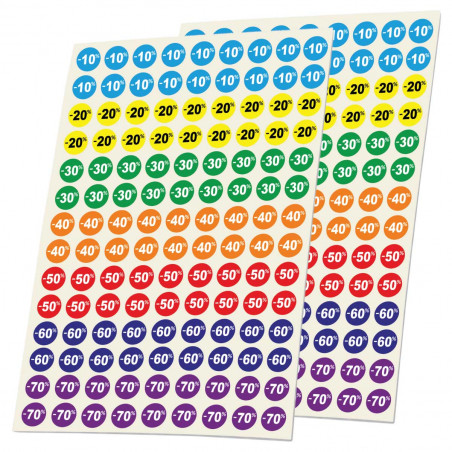 Petites pastilles soldes adhésives de -10% à -70%