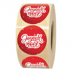 Etiquette cadeau Joyeux Noël en rouleau pour emballage cadeau Noël