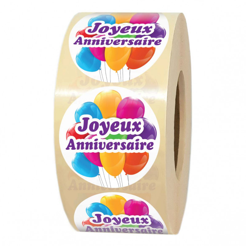 Rouleau étiquettes cadeau JOYEUX ANNIVERSAIRE