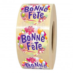 rouleau d'étiquettes adhésives Bonne fête pour paquet cadeau fleuriste