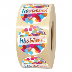 1000 étiquettes FÉLICITATIONS – Autocollants ronds Ø 35 mm