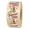 Rouleau d'étiquettes cadeau Joyeuses fêtes pour cadeau de noël