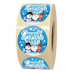 1000 étiquettes cadeau de noël bleues