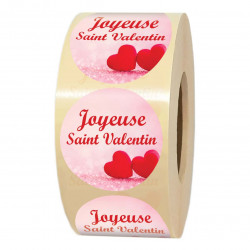 rouleau d'étiquettes adhésives pour cadeau saint valentin