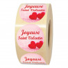rouleau d'étiquettes adhésives pour cadeau saint valentin