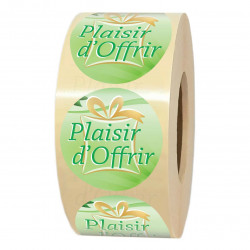 rouleau d'étiquettes cadeau plaisir d'offrir
