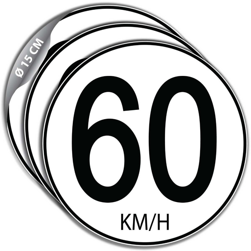 3 disques stickers vitesse 60 km/h pour camion