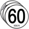 3 disques stickers vitesse 60 km/h pour camion