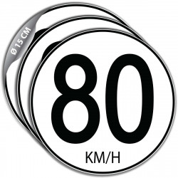 3 disques sticker vitesse pour camion 80 km/h