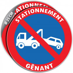 lot de panneaux adhésifs pour indiquer stationnement gênant sur un parking