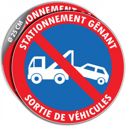 AUTOCOLLANT STATIONNEMENT GENANT SORTIE DE VEHICULES RISQUE FOURRIERE