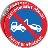 AUTOCOLLANT STATIONNEMENT GENANT SORTIE DE VEHICULES RISQUE FOURRIERE