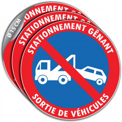 Lot d'adhésifs stationnement gênant car sortie de véhicules pour porte de garage ou entrée de propriété