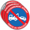 Lot d'adhésifs stationnement gênant car sortie de véhicules pour porte de garage ou entrée de propriété