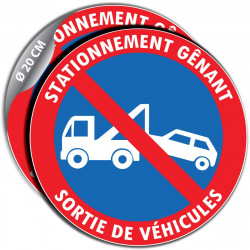 Lot de grands autocollants pour coller devant des places dans la rue pour indiquer un stationnement interdit sur l'emplacement