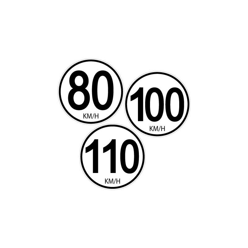 sticker disques vitesses camion 80 km/h 100 km/h 110 km/h