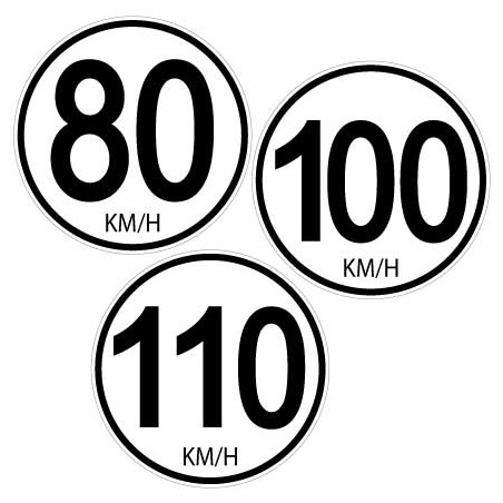 sticker disques vitesses camion 80 km/h 100 km/h 110 km/h