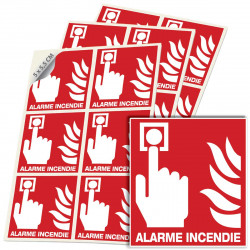 Autocollant Alarme Incendie F005 ISO 7010 avec pictogramme bouton de sirène incendie