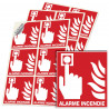 Autocollant Alarme Incendie F005 ISO 7010 avec pictogramme bouton de sirène incendie