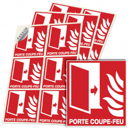 Autocollant Porte Coupe Feu F007 ISO 7010 avec pictogramme sécurité incendie