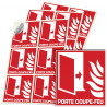 Autocollant Porte Coupe Feu F007 ISO 7010 avec pictogramme sécurité incendie