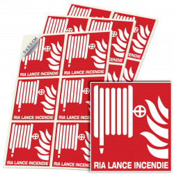 Autocollant RIA Lance Incendie F002 ISO 7010 pictogramme sécurité incendie