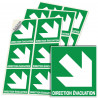 Sticker direction évacuation 45 degrés E006 ISO 7010 signalisation secours incendie