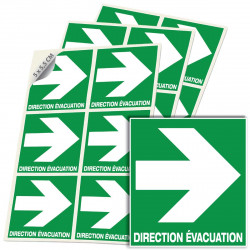Autocollant direction évacuation 90 degrés E005 ISO 7010