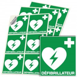 Sticker défibrillateur E010 ISO 7010 signalisation appareil DAE