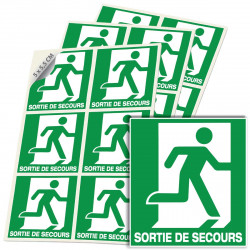 Sticker sortie de secours droite E002 ISO 7010 signalisation évacuation