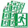 Sticker sortie de secours droite E002 ISO 7010 signalisation évacuation