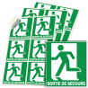 Sticker sortie de secours gauche E001 ISO 7010 signalisation incendie